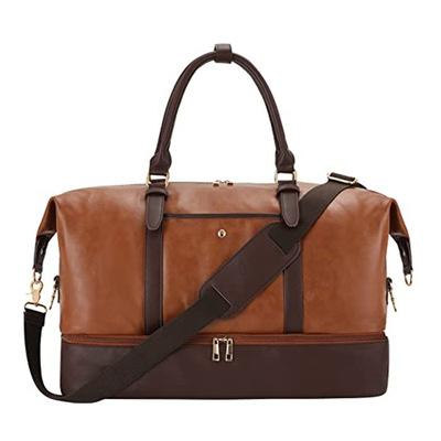 comprare Borsa da fine settimana in pelle in PU, borse da viaggio con porta scarpe e portatile. online manufacture