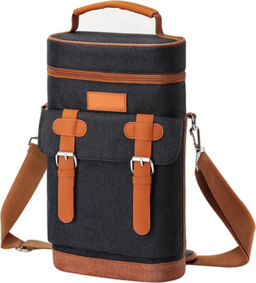 comprare 600D poliestere termico isolato per uso personale con borsa di raffreddamento 2 bottiglie portabile online manufacture