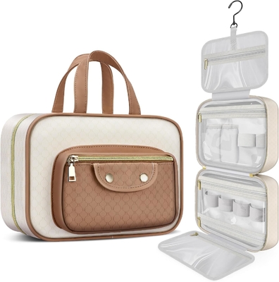comprare Acqua resistente Toiletry bianco cremoso appeso Makeup organizzatore cosmetico sacchetto da viaggio per accessori da bagno full size online manufacture