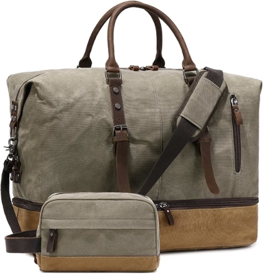 comprare Green Weekendender Large Overnight Canvas Carry on Sport Gym Yoga Borsa da viaggio con vano scarpe online manufacture