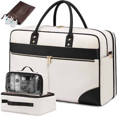 comprare Large Beige Carry On Overnight Duffle Airplane Borsa da viaggio approvata con vano per laptop online manufacture