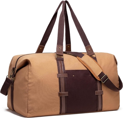 comprare Extra grande 55L marrone impermeabile tela borsa di viaggio personalizzata per donne uomini online manufacture