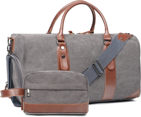 comprare Canvas Weekend bag per pernottare bagaglio da portare con porta scarpe / utensili da bagno online manufacture