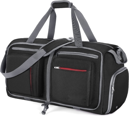 comprare Tasca da fine settimana pieghevole 55L nera chiara resistente all'acqua resistente alle lacrime con vano per scarpe online manufacture