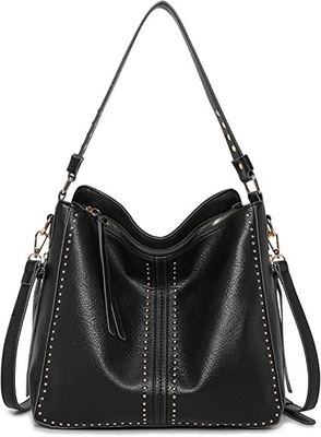 comprare Borsa da shopping leggera in pelle finta nera riutilizzabile nascosto 13x5x12