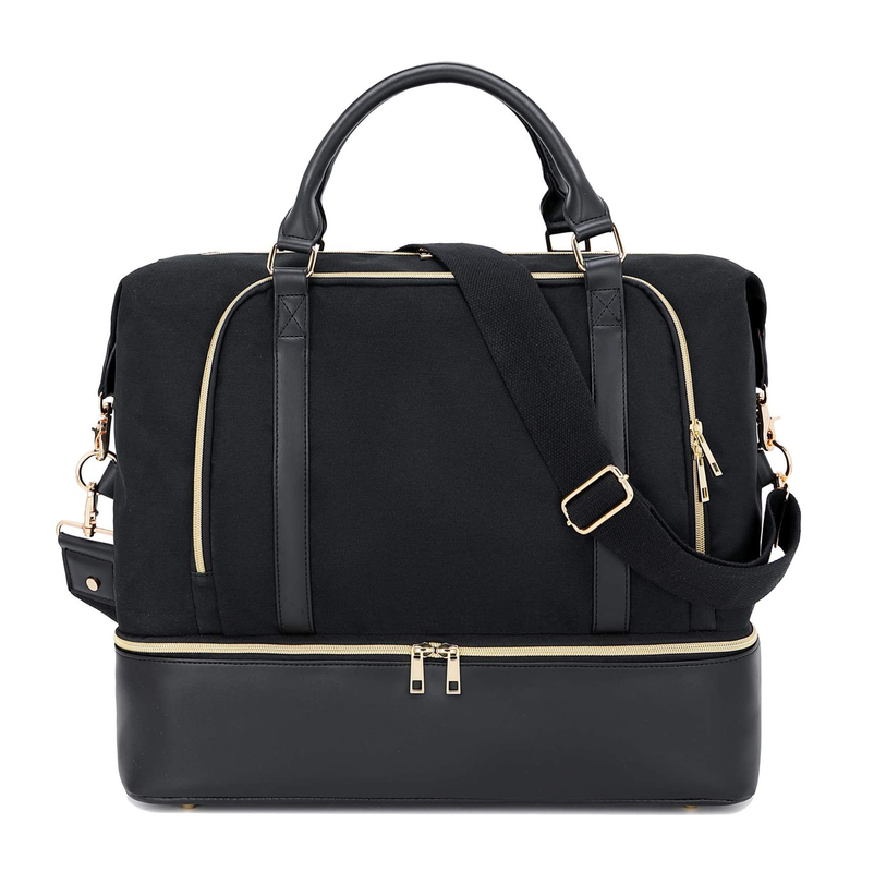 Borsa da viaggio in cuoio da uomo da donna con manica di carrello 17.3x14.5x8.3