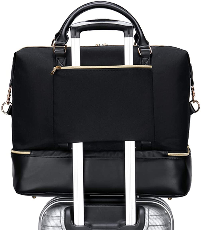 Borsa da viaggio in cuoio da uomo da donna con manica di carrello 17.3x14.5x8.3