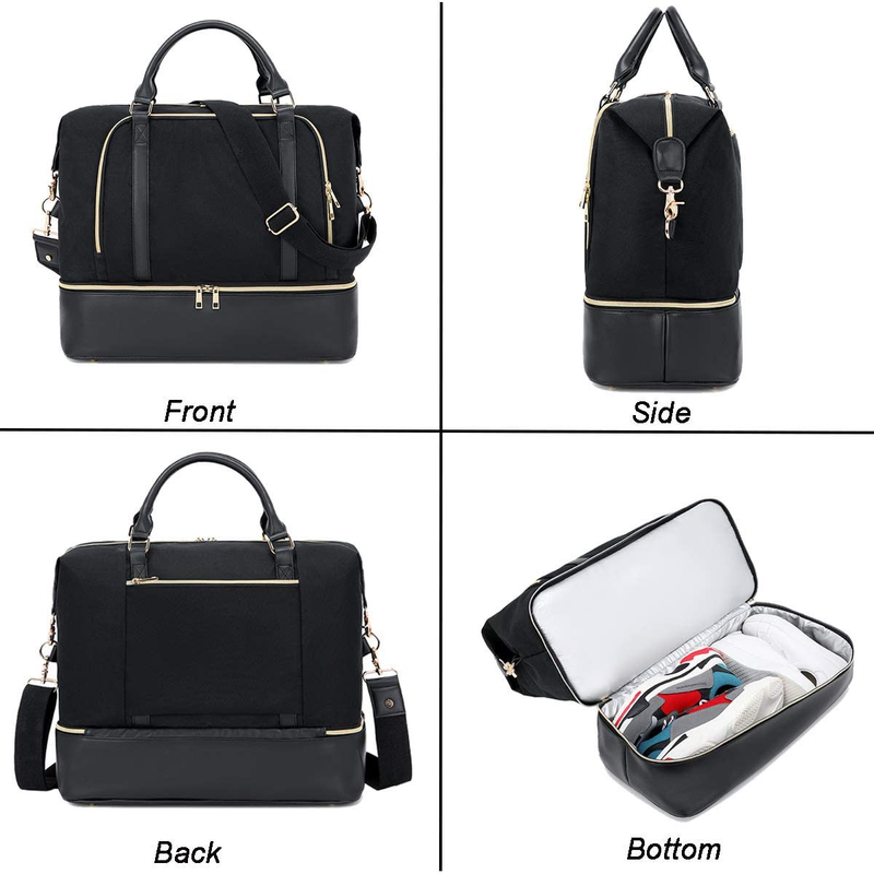 Borsa da viaggio in cuoio da uomo da donna con manica di carrello 17.3x14.5x8.3