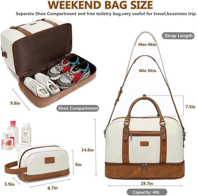 Stiliose borse da viaggio con vano per laptop Servizi igienici 19 pollici 19.7x9.8x14.6