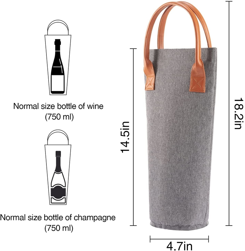 Borsa rotonda, portatile, isolante, frigorifero, per bambini, bottiglie di vino, borsa di ghiaccio, piccola, 4x14