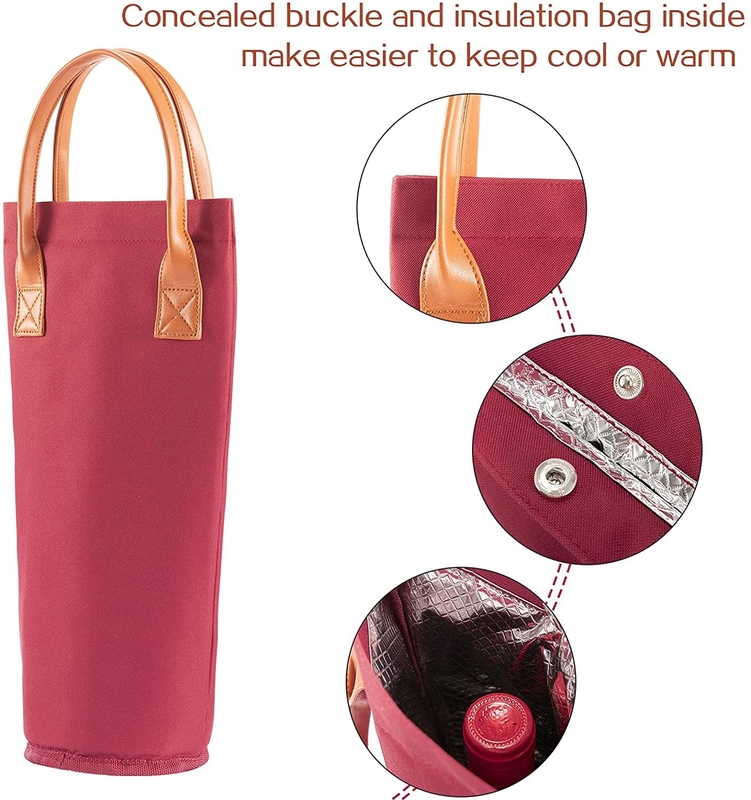 Borsa rotonda, portatile, isolante, frigorifero, per bambini, bottiglie di vino, borsa di ghiaccio, piccola, 4x14