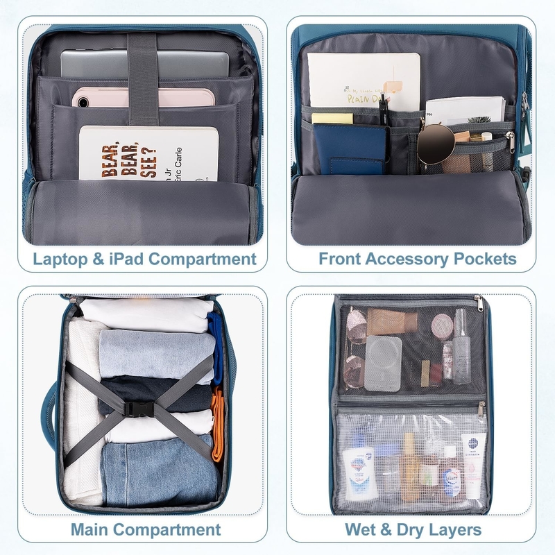 Acque resistenti Per lavoro Per escursioni Casual Portare in giro Borsa da viaggio Per volo Approvato Adaptabile Laptop da 16 pollici