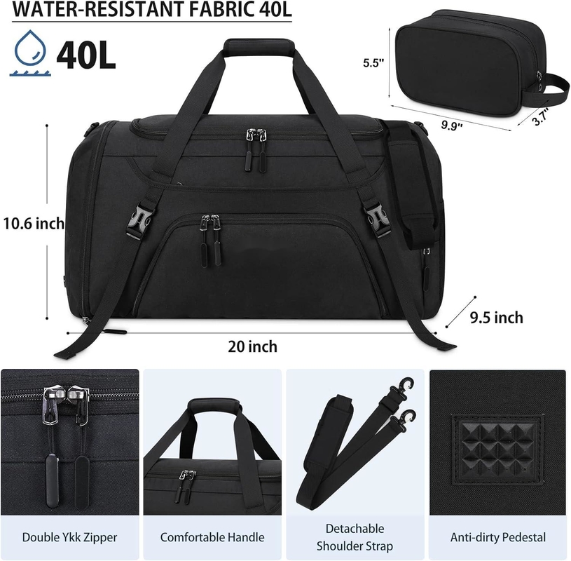 Big Size 40L Waterproof Toiletry Travel Bag con grande tasca e vano scarpe