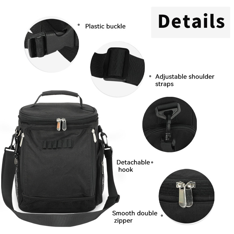 Negro Large Capacity Unisex 10 Can Isolated Golf Custom Travel Cooler Bag con cintura a spalla