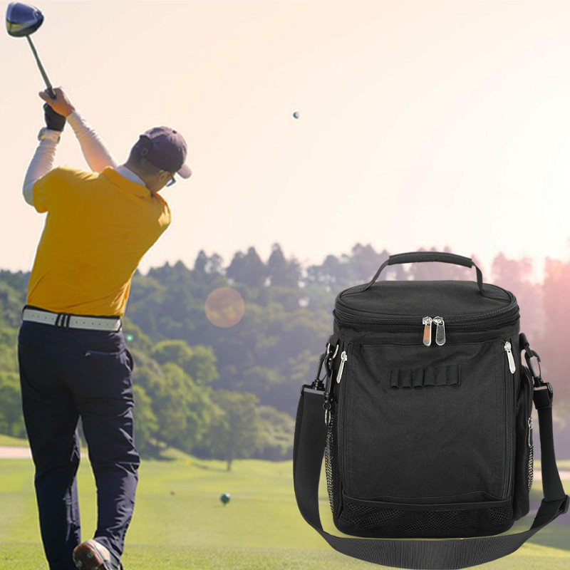 Negro Large Capacity Unisex 10 Can Isolated Golf Custom Travel Cooler Bag con cintura a spalla