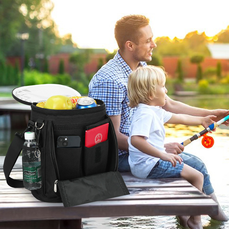 Negro Large Capacity Unisex 10 Can Isolated Golf Custom Travel Cooler Bag con cintura a spalla