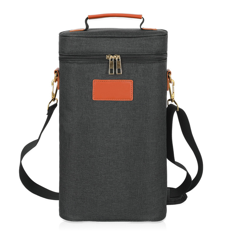 Insulato impermeabile imbottito 2 bottiglie Portafogli regalo Borsa da viaggio personalizzata con cintura a spalla