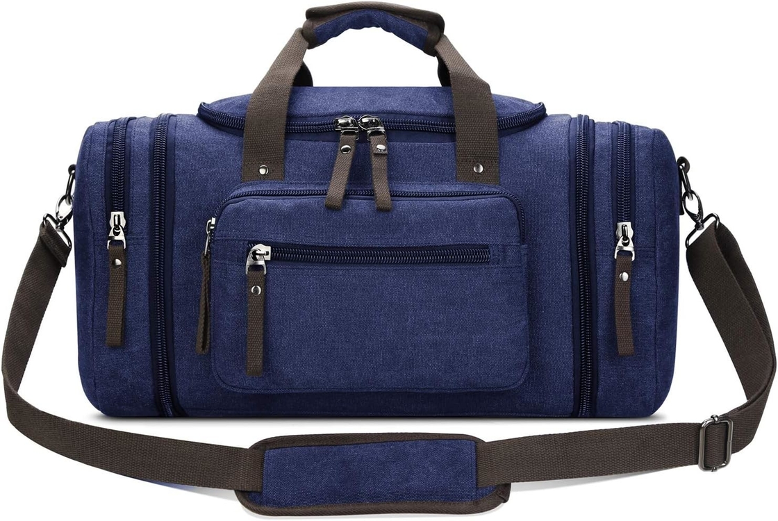 Borsa da notte di tela blu Sport Gym Yoga Messenger Bag con maniglia