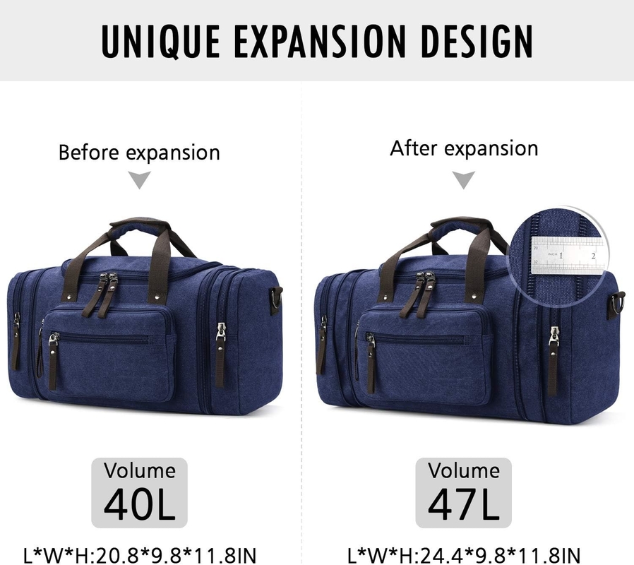Borsa da notte di tela blu Sport Gym Yoga Messenger Bag con maniglia