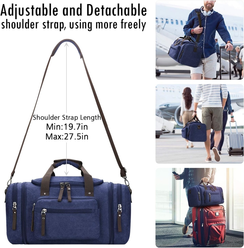 Borsa da notte di tela blu Sport Gym Yoga Messenger Bag con maniglia