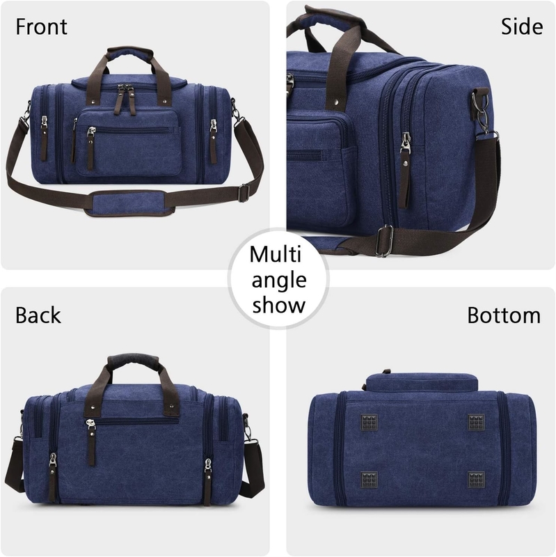 Borsa da notte di tela blu Sport Gym Yoga Messenger Bag con maniglia