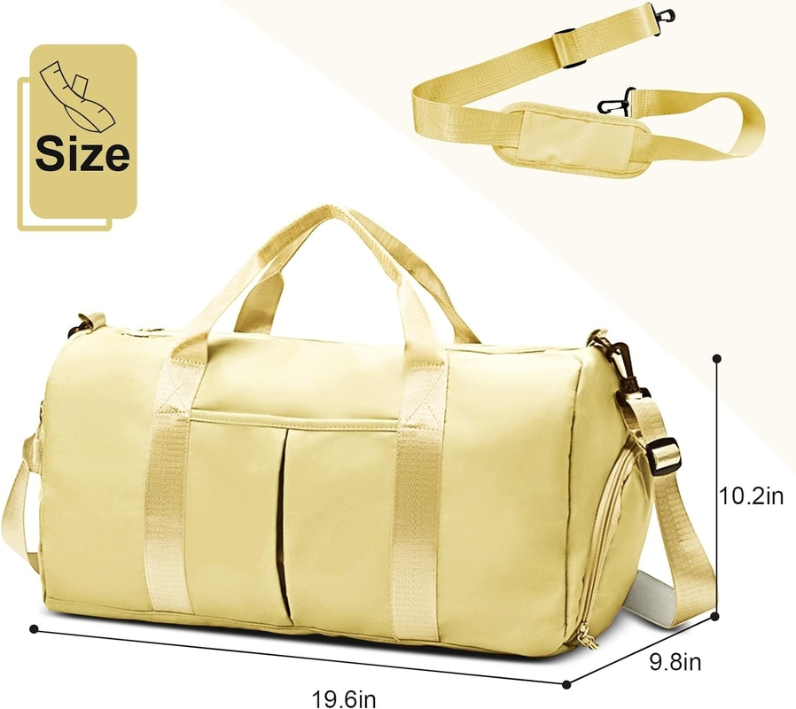 Yoga Gym Sport Outdoor Weekend Overnight Borsa da viaggio Giallo chiaro Colore Grande