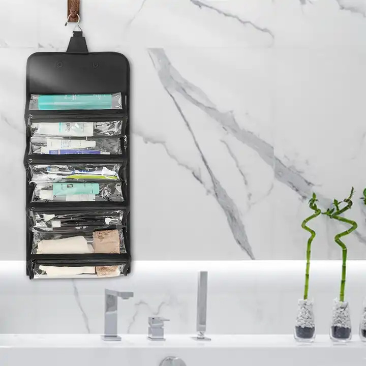 Elegante sacchetto di lavaggio in PVC 28*13,5*13,5cm per la toilette maschile