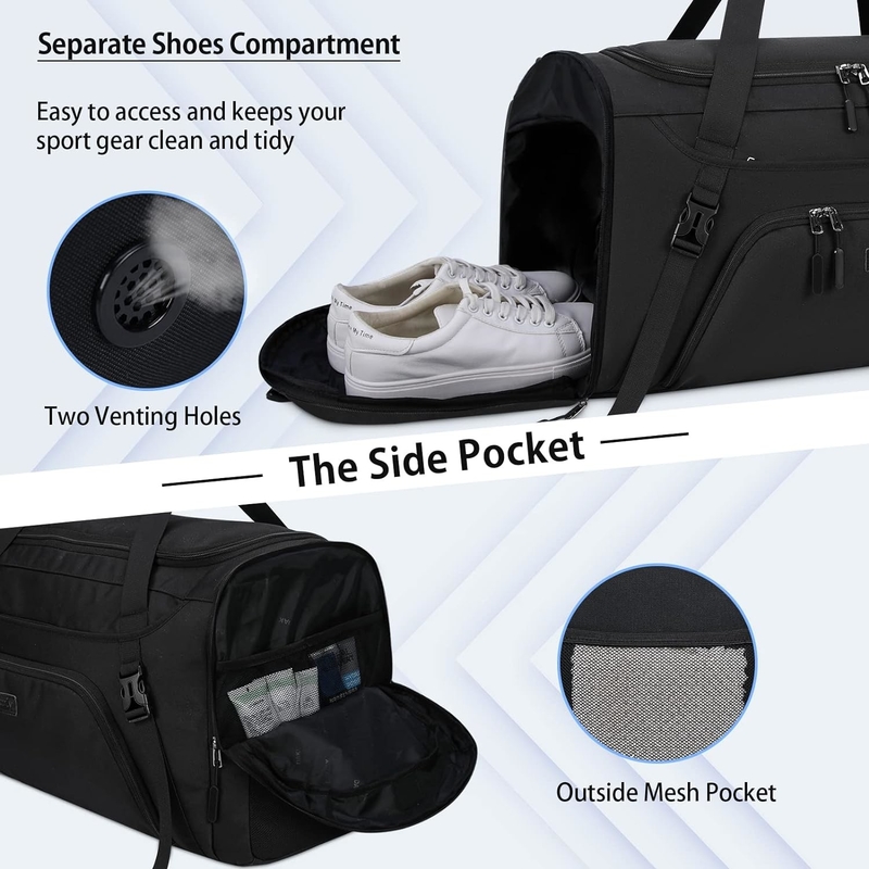 Grandi weekend overnight impermeabile di alta qualità doppietto palestra sport toiletteria borsa da viaggio con vano per scarpe