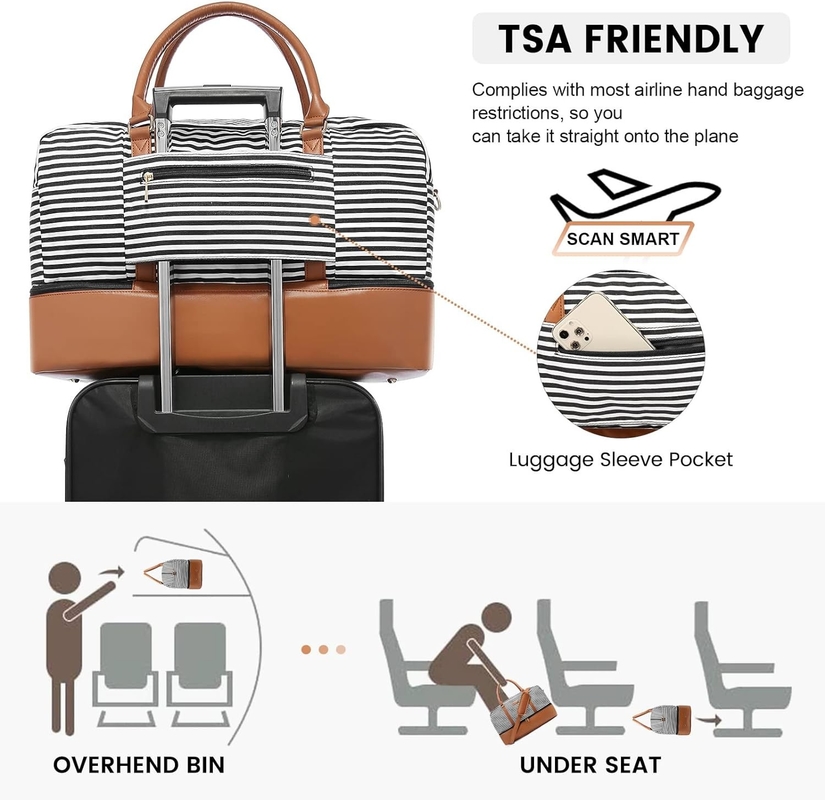 Acque resistenti grande portatile per la notte Acque resistenti mamma ospedale weekender borsa da viaggio con vano per scarpe