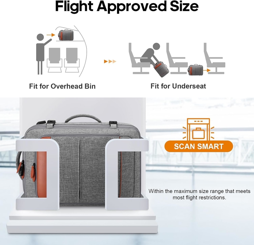 42L Carry on Luggage Flight Approved Espandibile cinture nascoste spalla Weekend Travel Bag con cubetti di imballaggio