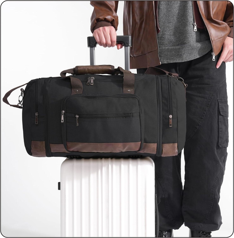 Viaggio di grande capacità Borsa per il fine settimana Comodo da trasportare bagagli Uomini Duffel Canvas Crossbody Borsa da viaggio