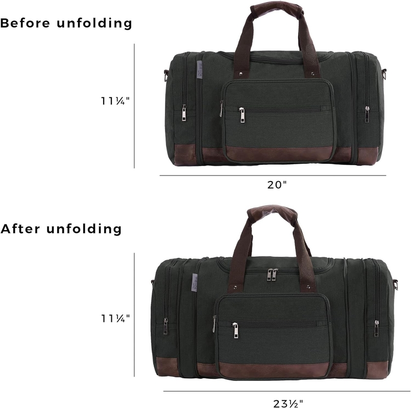 Viaggio di grande capacità Borsa per il fine settimana Comodo da trasportare bagagli Uomini Duffel Canvas Crossbody Borsa da viaggio