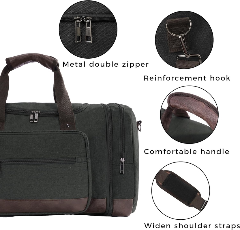 Viaggio di grande capacità Borsa per il fine settimana Comodo da trasportare bagagli Uomini Duffel Canvas Crossbody Borsa da viaggio
