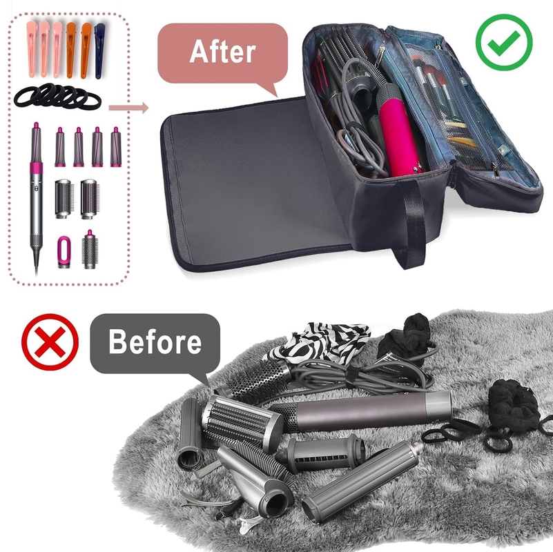Borsa da viaggio per capelli 2 in 1 con tappetino resistente al calore per ferro piatto Dirigenti ferro a riccioli e accessori per la cura dei capelli