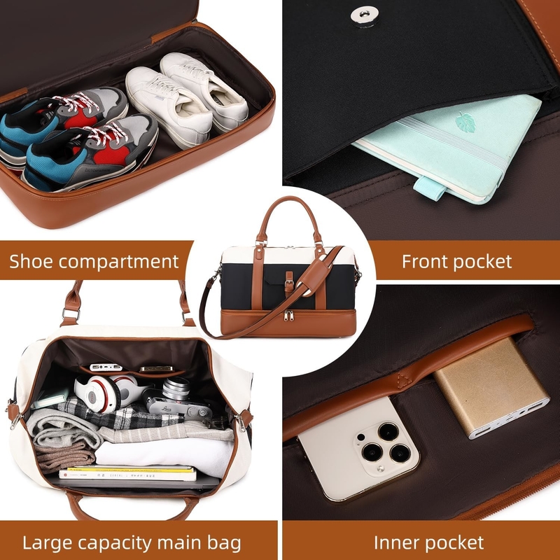 Cavas Weekend Carry on Duffel Travel Bag con scarpe di pelle Compartimento per uomini