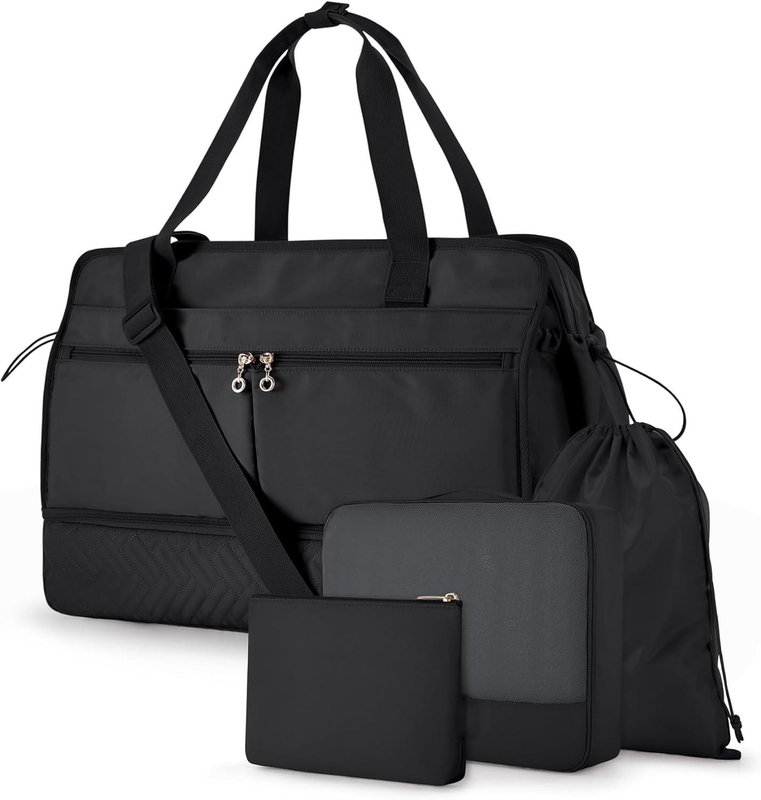 Large Black 40L Carry On Weekend Overnight Bag Sport Gym Yoga Custom Con Tasche Di Scarpe