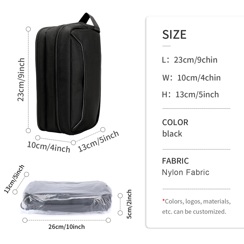 Organizzatore di sacchetti igienici personalizzati per viaggi