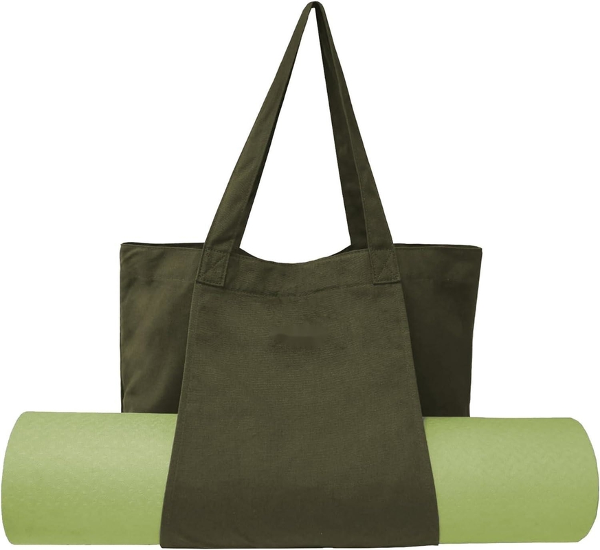 Grandi sacchetti da ginnastica di colore verde di cotone personalizzabili con scarpe Compartimento tasca