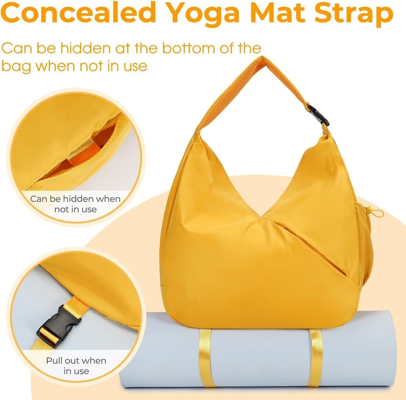 Grande borsa da ginnastica con porta tappeto yoga nascosto / borse da ginnastica personalizzabili vano scarpe