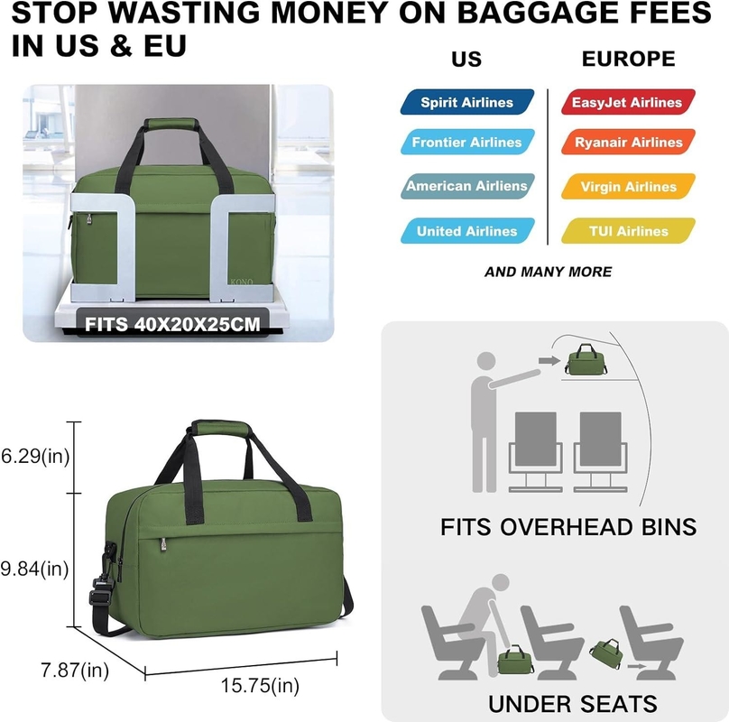 Zipper 20L sotto il sedile Portatile Sport Tote Gym Weekender Overnight Bag Per Uomini Donne