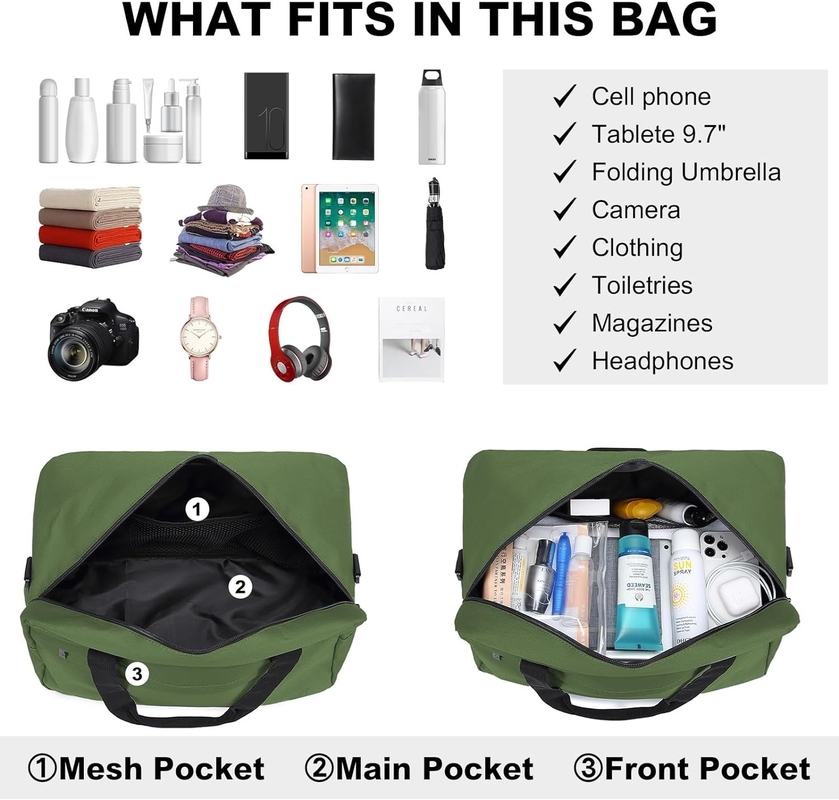 Zipper 20L sotto il sedile Portatile Sport Tote Gym Weekender Overnight Bag Per Uomini Donne