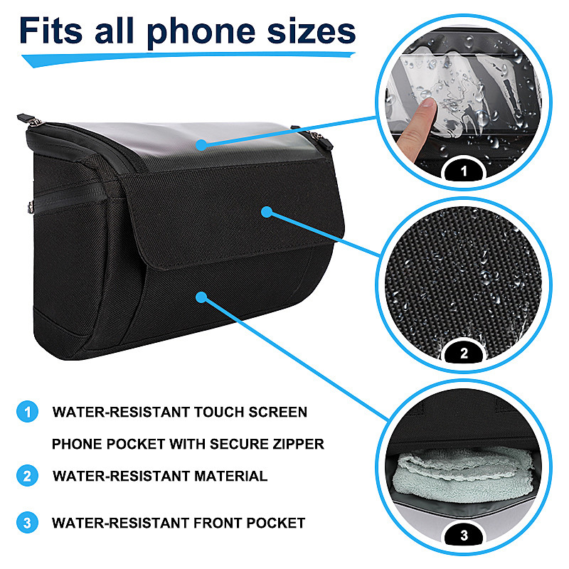 Taschino a schermo tattile Bicicletta Borsa telefonica Bicicletta Cassa per telefono impermeabile Portafogli Borsa esterno 20x8x10cm
