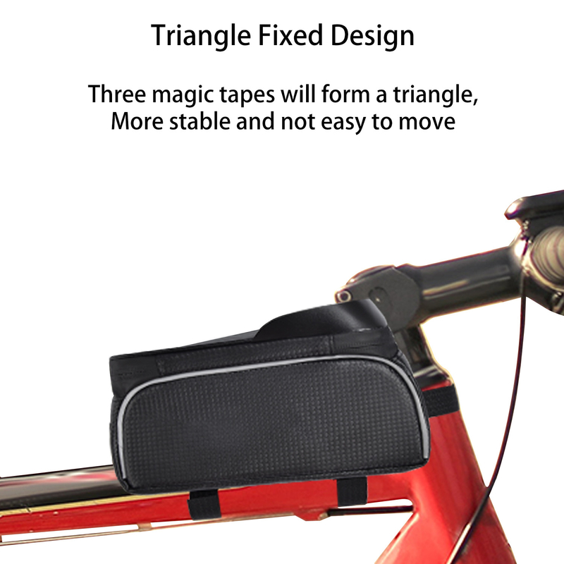 Top Tube Bag Phone Holder Bag con auricolare con buco per finestra 8x3.2x4.75