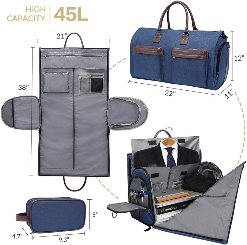 Portate un grande sacchetto blu 2 in 1 valigia personalizzata con sacchetto igienico