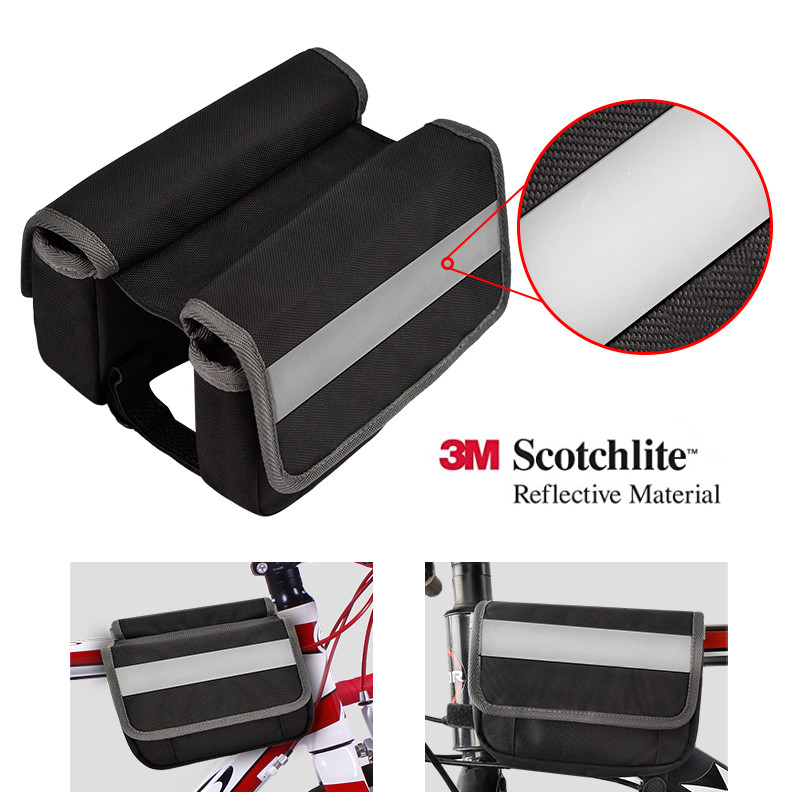 Big Phone Bike Bag OEM impermeabile posteriore sotto il sedile sacchetto a strisce riflettente per il ciclismo 7X6X5