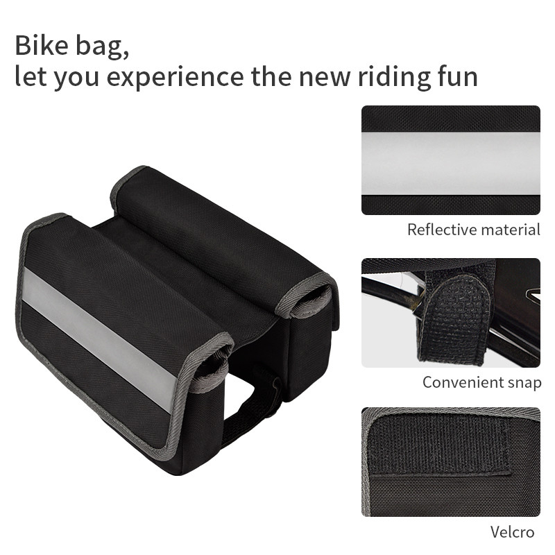 Big Phone Bike Bag OEM impermeabile posteriore sotto il sedile sacchetto a strisce riflettente per il ciclismo 7X6X5