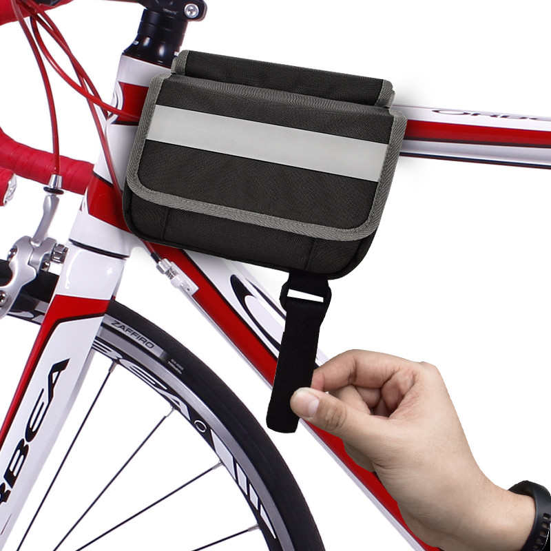 Big Phone Bike Bag OEM impermeabile posteriore sotto il sedile sacchetto a strisce riflettente per il ciclismo 7X6X5