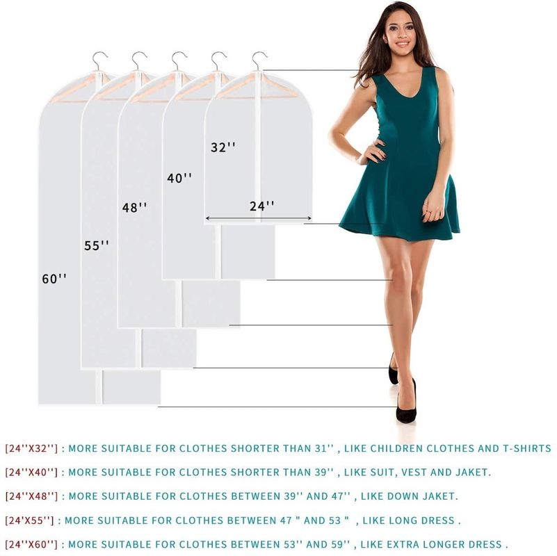 Pvc trasparente, appesa, borsa da viaggio, abbigliamento personalizzato, per abiti lunghi, abiti, cerniera