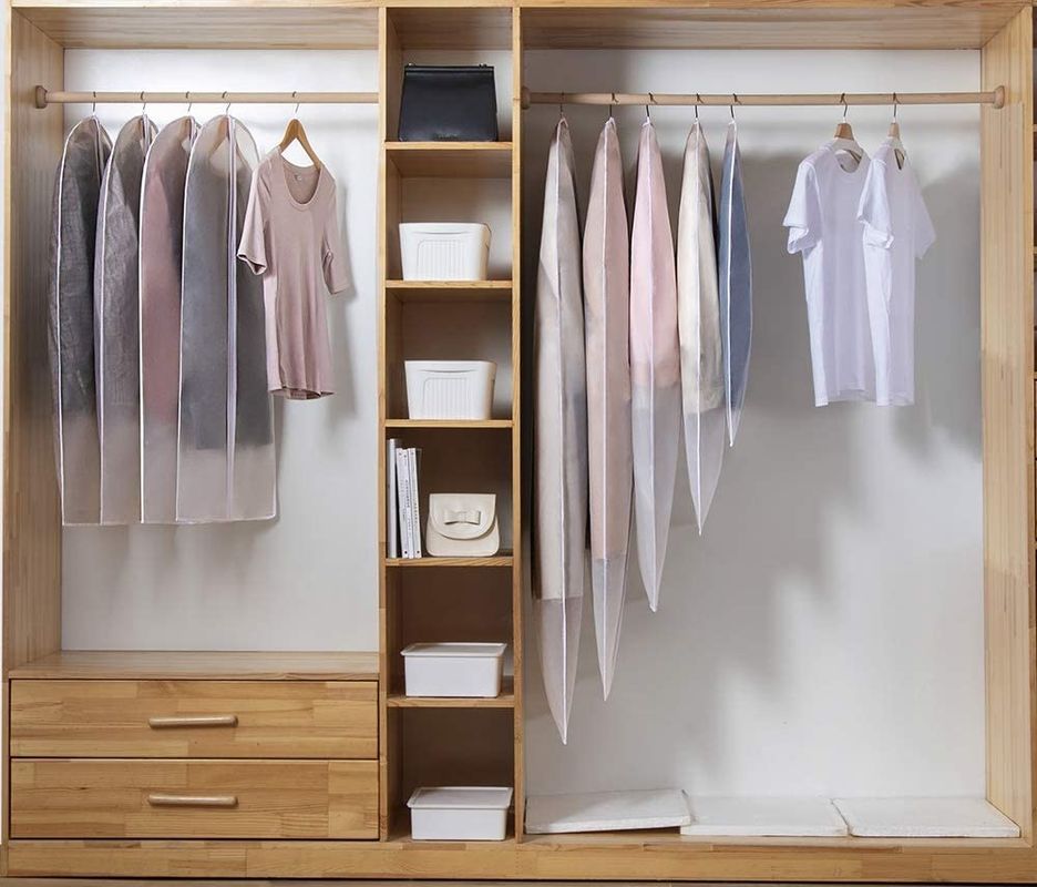 Pvc trasparente, appesa, borsa da viaggio, abbigliamento personalizzato, per abiti lunghi, abiti, cerniera