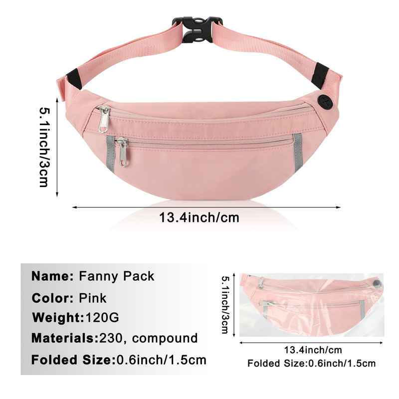 Portafoglio spalla Fanny Rosa Borsa da vita personalizzata Crossbody escursionistico per donne 12.8X9.6 